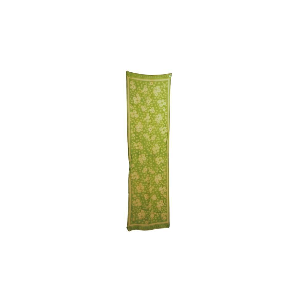 Vintage Burmel Green White Daisy Floral Sheer Chiffon Long Scarf